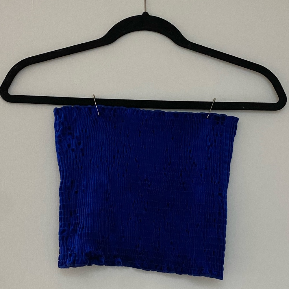 Urban Outfitters Blue Strapless Crop Top